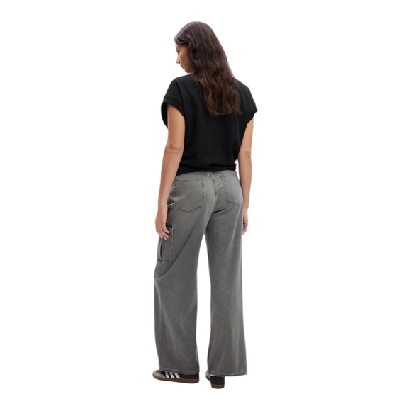Gap High Rise Wide Leg Cargo Jeans - Picture 3 of 7